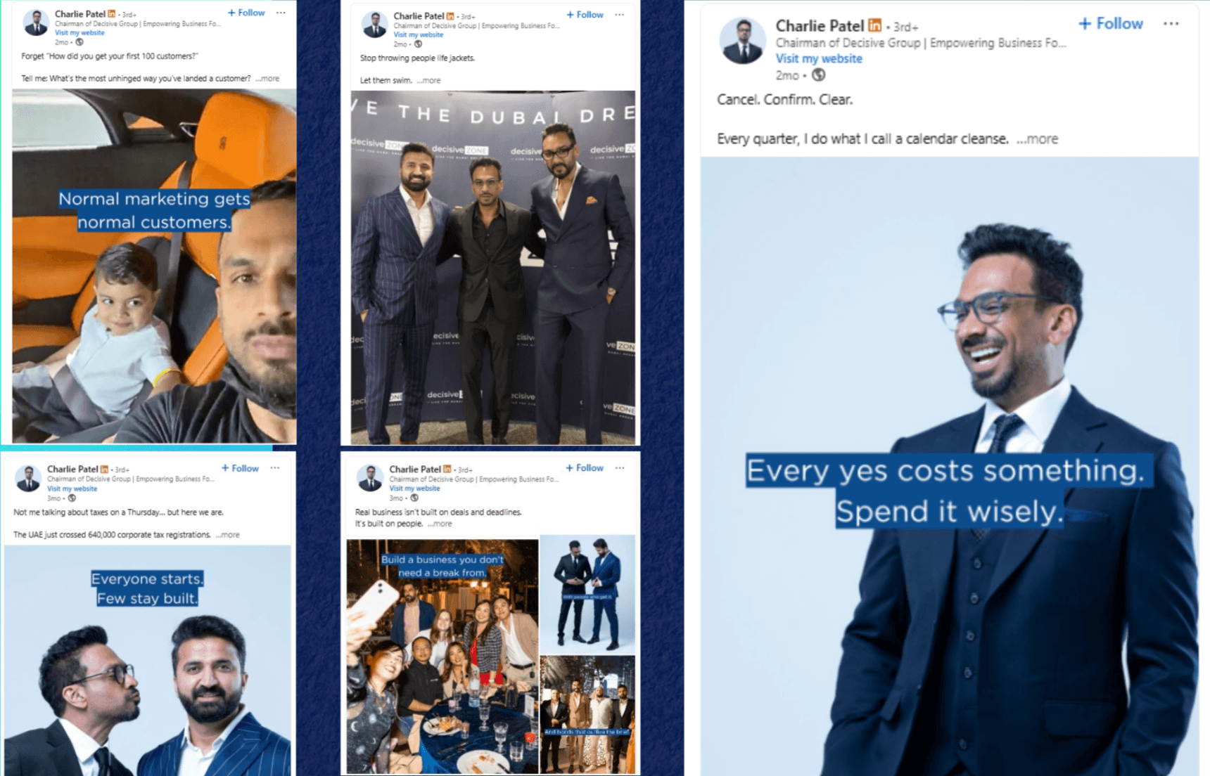 Charlie Patel LinkedIn posts